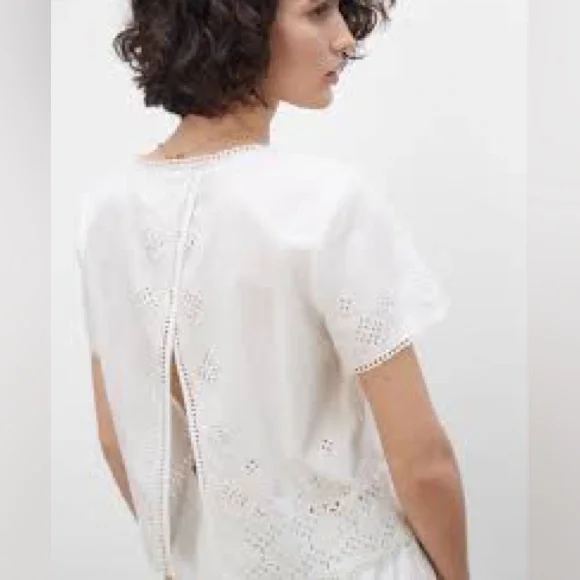 Club Monaco White Eyelet Tee - Picture 9 of 10